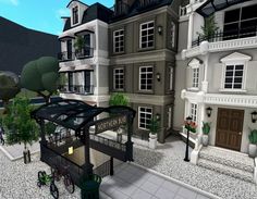 Bloxburg New York Apartment Ideas, Blocksburg City Layout, Nyc City Bloxburg, Town Homes Bloxburg, City Layouts For Bloxburg, Bloxburg Nyc Building, New York Town Bloxburg, Bloxburg Street Ideas, Bloxburg Town Exterior