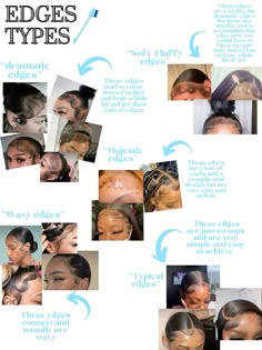 How To Do 4c Edges, How To Do Long Edges, Wash And Set Hairstyles, Hair Descriptions For Writing, Cornrows With Edges, Type Of Edges, Ponytail Hairstyles Real Hair, Brown Highlights Curly, French Curls Hairstyles