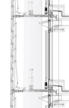 an architectural drawing of the side of a building with pipes and piping lines on it