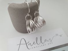 Unique Hoop Earrings, Triple Hoop Earrings, Hoops Silver, Earring Wires, Three Rings