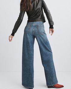 Miramar Sofie Wide-Leg - Kimber - Kimber | rag & bone Most Comfortable Jeans, Designer Bra, Indigo Prints, Wide Jeans, Rag And Bone, Denim Flares, Wide Leg Denim, Cotton Pants, Denim Pant