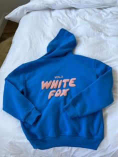 White Fox Hoodie Vol 3, White Fox Hoodie Blue And Pink, White Fox Hoodie Blue, White Fox Blue Hoodie, Whitefox Boutique Hoodie, Sporty Winter Hoodie With Logo Print, Sporty Logo Print Hoodie For Winter, Sporty Hoodie With Logo Print For Winter, Fall Logo Print Hoodie Sweatshirt