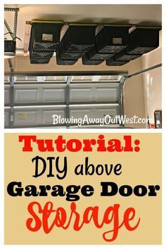 an overhead garage door with the words diy above it and below it that reads, how