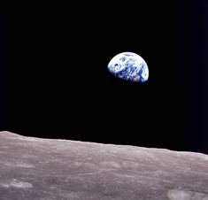 the earth seen from the surface of the moon