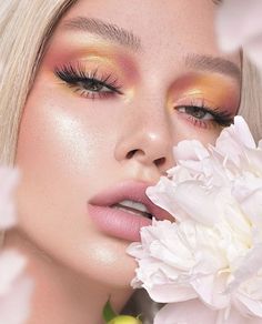 Editorial Make-up, Orange Makeup, Bright Makeup, Rainbow Makeup, Simple Eye Makeup, Makeup Hacks