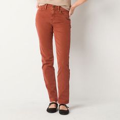 These stylish a.n.a women's jeans add a pop of color to your everyday wardrobe. They're crafted from a denim cotton-blend with a high-rise, a straight-leg cut, classic 5-pocket styling, and a button and hook-and-loop tape closure for easy on and off. Dress them up with a blouse and flats or keep them casual with a tee and sneakers.Closure Type: Button, Hook & Loop TapePockets: 1 Front Coin Pocket, 2 Back Slip Pockets, 2 Front Slip PocketsRise: High RiseFiber Content: 99% Cotton, 1% SpandexFabric Cotton Jeans For Everyday Fall Wear, Hook And Loop Tape, Denim Cotton, Everyday Wardrobe, Jeans Straight Leg, Colored Jeans, Jeans Straight, Straight Leg Jeans, Leg Jeans