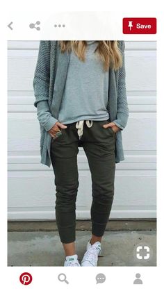 Everyday Casual Outfits, Outfit Inspiration Fall, Green Pants, Gray Sweater, Winter Trends, Comfy Fashion, Fall Winter Style, Autumn Outfit