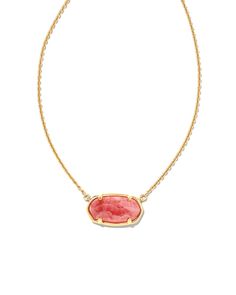 The Elisa you know and love, elevated to an everyday essential. Crafted with keepsake-quality vermeil and our signature stone silhouette, this best-selling Elisa 18k Gold Vermeil Pendant Necklace in Pink Rhodochrosite is sure to dress up your every look, shining bright with you day after day. Pink Kendra Scott Necklace, Pink Kendra Scott, Rhodochrosite Necklace, Kendra Scott Elisa, Pink Rhodochrosite, Double Band Rings, Kendra Scott Necklace, Necklace Extender, Coral Necklace