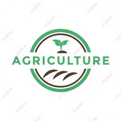 the logo for agriculture company with green leaves and sprouts on it's side