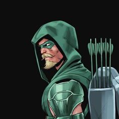 the green arrow character is holding some arrows