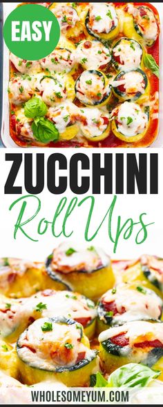 zucchini roll ups with text overlay