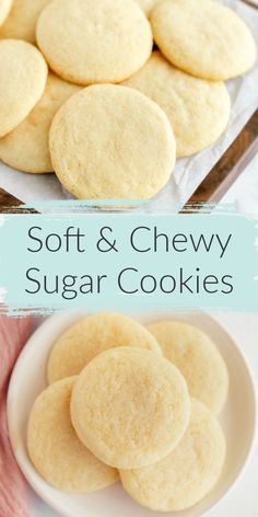 soft and chewy sugar cookies on a plate