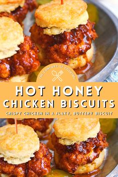 #healthyrecipeseasy Chicken Biscuits, Hot Honey Chicken, Chicken And Biscuits, Diner Recept, Hot Honey, Honey Chicken, Interesting Food Recipes