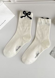 Ballet Thin Mesh Breathable Lace Bow Loose Socks. Size: 5H-8H  Elastic Cuff.  Breathable Body.  Reinforced Toe. Care Instructions: Hand wash. Fabric: 70% Cotton. Loose Socks, Mesh Socks, Knit Bottom, Vegan Bags, Lace Bows, Love Is Free, Black Bow, Printed Mini Dress, Striped Tee