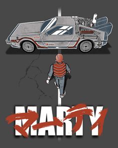 the back to the future movie poster for marty from back to the future with an image of