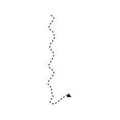 a black and white drawing of a dotted line