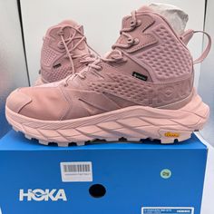 Brand New In Box. Never Worn, Zero Flaws Authentic Hoka One One Anacapa Mid Gtx Color Is Pale Mauve / Peach Whip Pmpw A Light Pink / Blush Rose Unisex Shoes Men’s Size 11 / Women’s Size 12.5 Regular Width. Waterproof Gore Tex Msrp: $185 + Tax “Feels Like A Shoe, Wanders Like A Boot. A Day Hiker Designed With Responsible Manufacturing In Mind, The Anacapa Mid Gtx Is A Gateway To The Great Outdoors. Engineered From Lightweight Leather Certified By The Leather Working Group, The Versatile Silhouett Hoka Anacapa, Light Pink Blush, Hoka Shoes, Blush Rose, Hoka One One, Innovative Fashion, Unisex Shoes, Pink Blush, Nubuck Leather