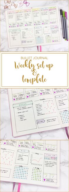 Detailed Weekly Set Up & Template - Kate Louise Bullet Journal Banners, Bullet Journal Weekly Layout, How To Bullet Journal, Bullet Journel, Bujo Planner