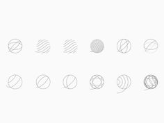 an image of different circles and lines on a white background