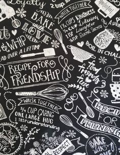 seamless chalkboard background with different types of food and drinks written in white ink