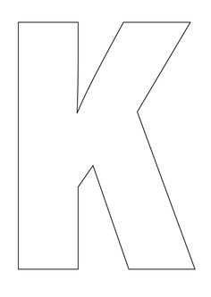 the letter k is shown in black and white