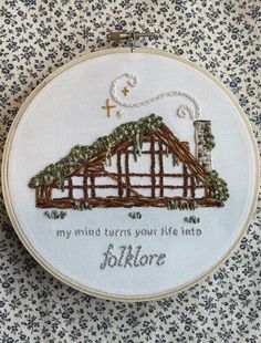 a cross stitch pattern with the words, my mind turns your life into folklore on it