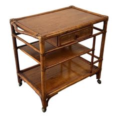 Sublime trolley on casters in wood, rattan and leather in very good condition, nothing to report.  There is a drawer   Height: 77cm Width: 83cm Depth: 52cm This piece has an attribution mark,   I am sure that it is completely authentic and  take full responsibility for any authenticity   issues arising from misattribution Vintage Bar Cart, Serving Bar, Vintage Bar Carts, Dry Bars, Vintage Rattan, Leather Bar, Bar Carts, Vintage Bar, Oahu