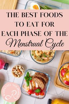 Support your body and cycle by knowing the best foods to eat for each stage of the menstrual cycle. Learn the best foods for each phase of the menstrual cycle with this amazing menstrual cycle food list! This blog post will make a cycle syncing diet easy and approachable! Working Out With Your Cycle, Eating For Your Menstrual Cycle, Menstrual Cycle Food, Cycle Eating, Cycle Syncing Diet, Cycle Food, Pretty Bowls, Cycling Food, Cycle Phases