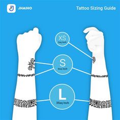 the different types of tattoos are shown in this graphic above it is an image of two hands holding each other