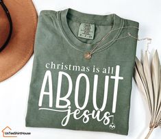 Comfort Colors®  Religious Christmas Shirt, Christmas Is All About Jesus Shirt, Christian Shirt, Christmas Day Gift, Jesus Shirt -Sizing and Color Guidelines- We use Comfort Colors Heavyweight brands t-shirts for all the listings where you see Comfort Colors in the title. The shirts are Unisex size. They are meant to be loose-fitting, so ordering one size smaller is recommended if you want a tighter fit. Each of our shirts is meticulously crafted to your specifications, making returns or exchang Jesus Christmas Shirts, Christmas Tshirt Designs, Christmas Shirts Vinyl, Jesus Christmas Shirt, Christmas Cruise, Shirts Vinyl, Christmas Tee Shirts, Shirt Sayings, Christmas Clothes