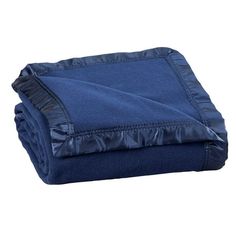 a blue blanket folded on top of each other