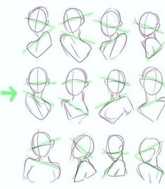 a drawing lesson showing how to draw people's heads