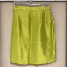 Dana Buchanan Silk Skirt, Fully Lined. Measures: 25” Waist 19 1/2” From Waste To Hem. Size: 4p Color: Lime Green. Back Zipper Closure 100% Silk. Never Worn. (1802) Formal Full Mini Skirt For Summer, Green Knee-length Skirt For Formal Occasions, Fitted Silk Bottoms Short Length, Elegant Green Skirted Bottoms, Fitted Silk Mini Skirt, Elegant Yellow Mini Skirt For Spring, Summer Silk Pencil Skirt, Spring Silk Lined Pencil Skirt, Silk Pencil Skirt For Summer