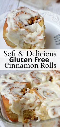 a gluten free cinnamon roll on a plate Cinnamon Rolls Receita, Gooey Cinnamon Rolls, Gluten Free Cinnamon Rolls, Breakfast Easy, Gluten Free Christmas, Bobs Red Mill, Gluten Free Sweet, Gluten Free Desserts Recipes