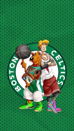 the boston bucks basketball team is depicted on a green background with an image of a bear and