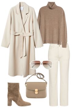 January Clothing Ideas, White On White Outfit Winter, Basic But Not Basic Outfits, Winter Outfit Women Classy, Work Lunch Outfit Winter, Wardrobe Outfits Ideas, Business Professional Outfits Flats, White Outfits Winter, Creme Winter Outfit