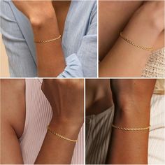 14K Gold Filled Bracelet: Crafted from copper and 14K real gold-filled material, this bracelet ensures lasting color and shine. It's also lead-free, nickel-free, and hypoallergenic, making it safe for sensitive skin, even with frequent wear. Adjustable Fit: The bracelet includes a 7" chain with a 2" extender, allowing you to easily adjust the size to fit your wrist comfortably. The sturdy lobster clasp ensures durability, and the drop design at the end adds a fashionable and charming touch. Perfect Gift Choice: Packaged in a lovely gift box, this exquisite gold bracelet makes a thoughtful surprise for your loved ones. It’s an ideal gift for special occasions such as Valentine's Day, International Women's Day, Mother's Day, and Christmas. Hypoallergenic Gold Bangle Chain Bracelet, Dainty Hypoallergenic Gold Bangle Bracelet, Hypoallergenic Yellow Gold Bangle Chain Bracelet, Gold Dainty Name Bracelet With Jubilee Style, Hypoallergenic Gold Plated Charm Bracelet, Hypoallergenic Rose Gold-plated Bracelets, Hypoallergenic Yellow Gold Name Bracelet, Dainty Gold Hypoallergenic Bracelet, Hypoallergenic Yellow Gold Bangle Bracelet