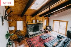 the living room is clean and ready to be used as a den or family room