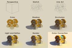 an image of different types of mechanical devices in the form of people's faces