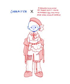 a drawing of a character from the animated film character x, with text above it