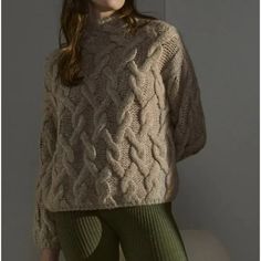 #ad Find ideas and inspiration for  Lofty Wool Cable Pullover Dally Oat XS/S, Fashion Women's Sweaters Cable Knit Sweater Womens, Waffle Sweater, Waffle Stitch, Wool Pullover, Henley Sweater, Waffle Knit Sweater, Sweater Trends, Chunky Wool, Grey Knit Sweater