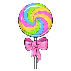 a lollipop with a pink bow on top