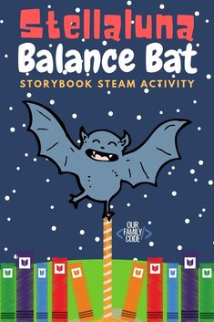 the book cover for balance bat storybook steam activity with an image of a bat