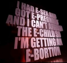 the words i'm getting am e - bottom are projected on a black background