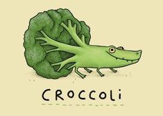 a drawing of a green alligator with the word crocoi in front of it