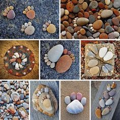 many different rocks and stones are arranged together