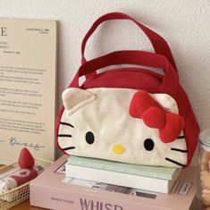 Adorable Red Hello Kitty Makeup Bag - Durable & Spacious Canvas Cosmetic Pouch - Fashion-Forward Portable Toiletry Bag For Girls, Women & Fans - Perfect Travel-Sized Handbag Gift... 7x5" Cute Red Bag For Gift, Cute Red Bags For Gifts, Hello Kitty Print School Pouch Bag, Hello Kitty School Pouch Bag, Cute Red Bag With Zipper Pouch, Cute Red Bags With Zipper Pouch, Trendy Hello Kitty Pouch Bag, Hello Kitty Cute Pouch Bag, Cute Hello Kitty Pouch Bag