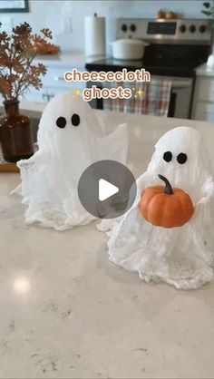 Cheesecloth Ghost Diy, Halloween Home Party, Cheesecloth Ghost, Ghost Diy, Halloween Idea, Weekend Ideas, Halloween Clay, Diy Halloween Projects, Ghost Decoration