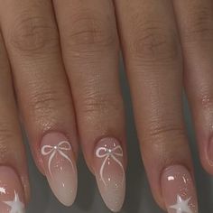 Bow Nail Designs, Nails Flowers, Soft Nails, Nails Spring, Nails Gel, Pretty Acrylic Nails