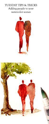 Watercolor People, People Painting, Watercolor Tips, Art People, People Walking, Trendy Art